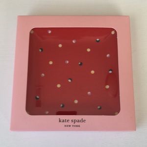 Kate Spade Lenox Christmas Dot Red Square Tray (NWT)